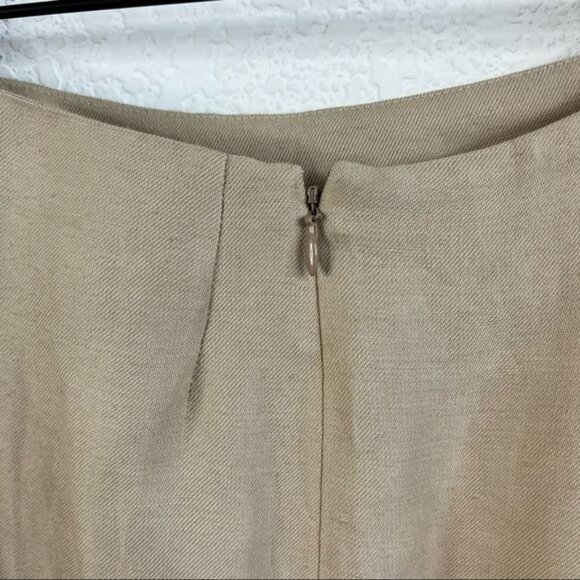 KENZO Linen Floral Cut Out Embroidered Midi Pencil Skirt - Picture 5 of 7